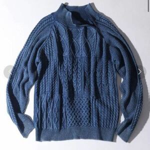 ★ The DUFFER of ST.GEORGE [INDIGO LABEL] MOCK NECK KNIT：インディゴ モックネックニット　L