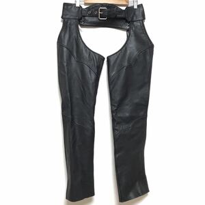 KADOYA Kadoya company manufactured * original leather pants chaps 22* men's black black lai DIN g pants Rider's pants cow leather Biker touring pants 