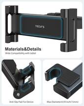 TECURS 車のヘッドレストの iPad のホールダー 後部座席のホールダー 適合全ての 4.7-12.9 インチ装置およびヘッドレスト棒 HT01_画像3