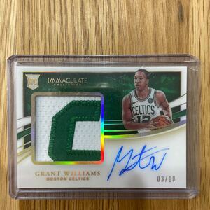 grant Williams panini immaculate collection rc /10