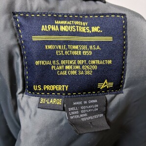 アルファインダストリーズ ALPHA INDUSTRIES 3X-LARGE ジャケット フード着脱可 アルファの画像6