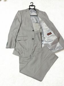 NORTHLAKE セットアップ シルバーグレー　ストライプ　シルク混　美品