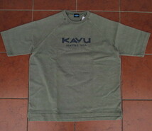 SALE！新作！オススメ！ＫＡＶＵ（ＵＳＡ）超ヘビーウエイトコットン！オーバーサイズ仕様！ピグメント・ロゴＴシャツ（グリーン：Ｌ）_画像3