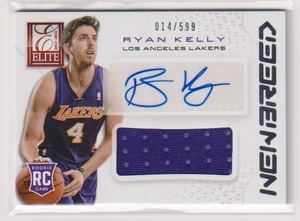 2013-14 Panini Elite Ryan Kelly Lakers RC New Breed ジャージオートカード #014/599