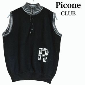 Picone CLUB ピッコーネ クラブ モックネック ウール ニット ベスト セーター ノースリーブ ゴルフウェア レディース