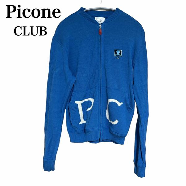 状態良 Picone CLUB ピッコーネ クラブ ジップアップ ニット セーター カーディガン 長袖 ゴルフウェア レディース