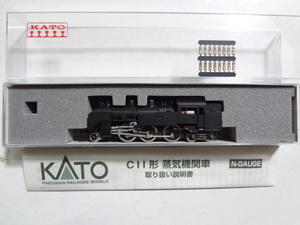 新品同様★KATO 2002 C11 蒸気機関車 リニューアル版 動作確認済み ナンバープレート未使用 取説付き 鉄道模型 Nゲージ カトー 送料350円