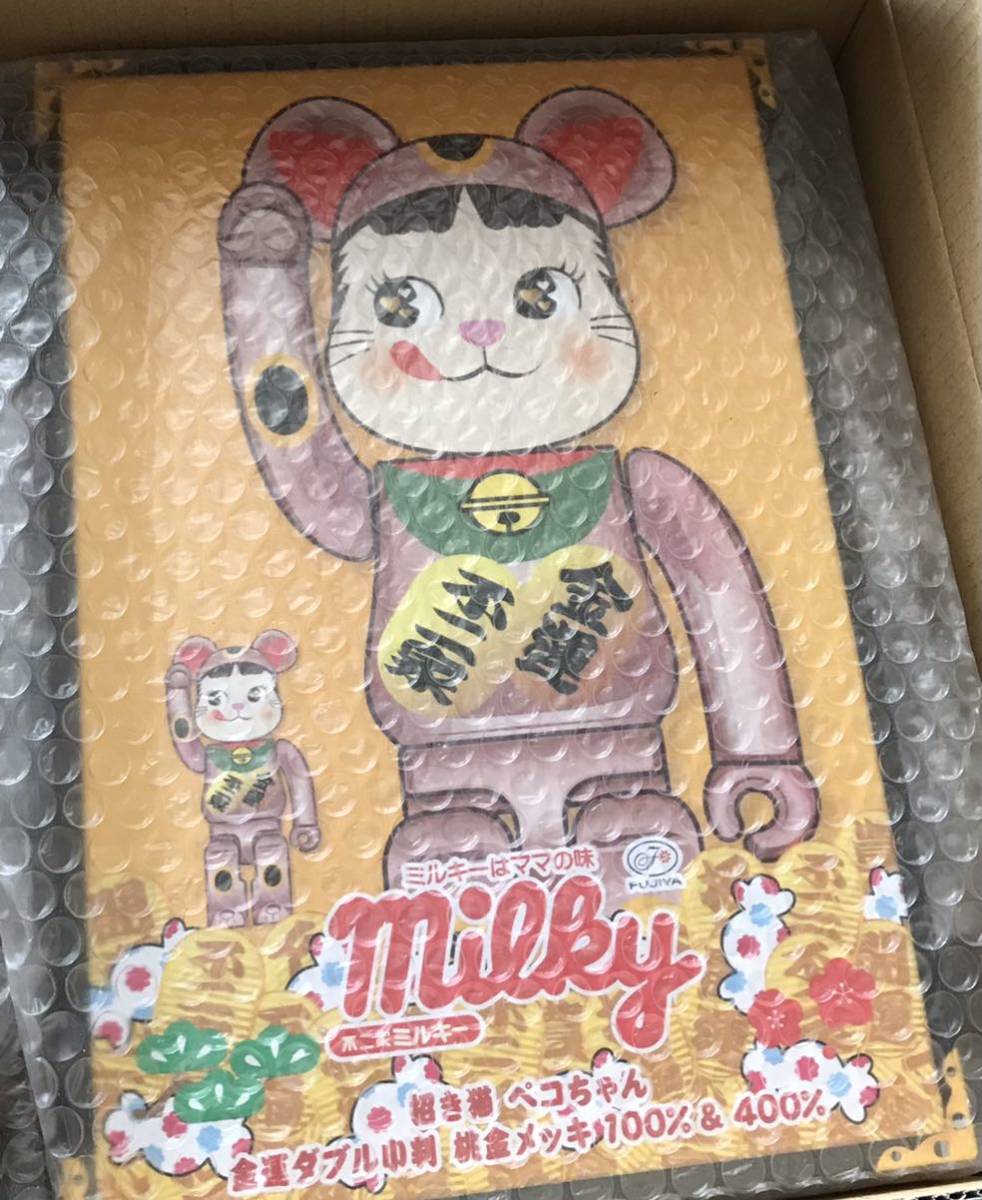 Yahoo!オークション -「be@rbrick 招き猫 ペコちゃん 金メッキ 100