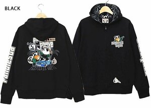 GANG PANDAフルジップパーカー◆PANDIESTA JAPAN ブラックLサイズ 592352 パンディエスタジャパン パンダ 刺繍