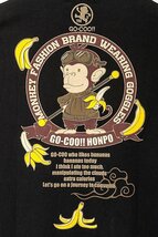 猿はバナナが大好き半袖Tシャツ◆悟空本舗 ブラックMサイズ LG-59901 ゴクー 和柄 和風 お猿さん サル_画像3