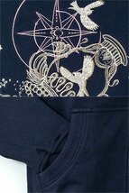 黒菟華「みずがめ座の黒兎」総刺繍パーカー◆LIN ネイビーXXLサイズ AL-759045 和柄 和風 ウサギ うさぎ ユニセックス_画像4