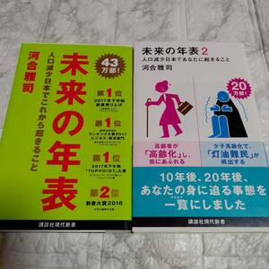 2冊 「未来の年表 : 人口減少日本でこれから起きること」「未来年表2:人口現象日本でこれから起きること」河合 雅司