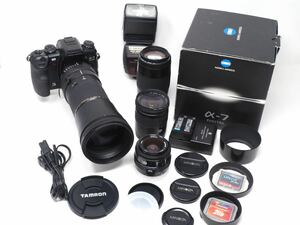 KONICA MINOLTA α7 DIGITAL レンズ4本(28-500mm 各種) CF2枚 CCD(APS-C) 手振れ補正付 a7 デジタル