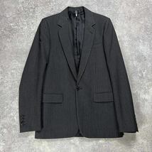 1スタ 美品 Dior HOMME ディオールオム テーラードジャケット ブラック ストライプ 7H3121060334 サイズ48 エディ期 R12_画像1