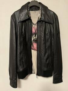 00s rare Japanese label design real leather jacket archive ifsixwasnine lgb kmrii 14th addiction g.o.a Y2K 本革 レザージャケット o