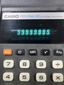 レトロ CASIO★蛍光管 8桁 電卓 PERSONAL M-1 1976年頃の製品＠16