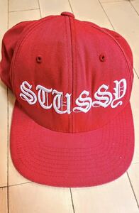 stussy Stussy red red hat cap character 