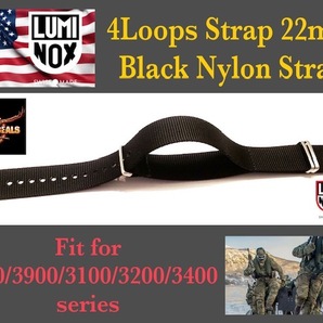 ラスト 新品★ LUMINOX ルミノックス★ 4Loops Strap 22mm Black★純正ベルト 検：CWC ハミルトン オメガ NATO 軍用 ストラップの画像1