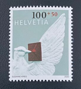 スイス　切手の日・バーゼルの鳩175年　 額面割れ　1種完　未使用 NH