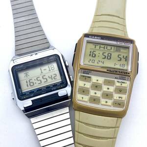 AY0624■【稼働】CASIO カシオ 腕時計 2点セット T-2000 DBC-32 デジタル クォーツ シルバー イエロー 