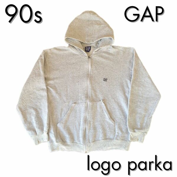 90s vintage GAP ロゴパーカー オールドギャップ ビンテージ 90年代 グレー 古着