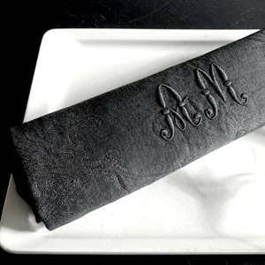 1900年初期 フランス テーブル ナプキン 立体 イニシャル 刺繍 モノグラム ナプキン モノグラム カットワーク アンティーク