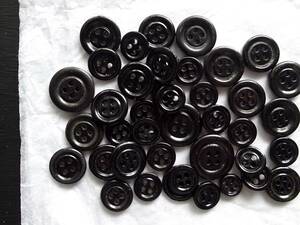19世紀-20世紀 ガラスのボタン 20点 径 径11mm-22mm 黒 ブラック 縫製 服飾 民藝 工藝 美術 フランス アンティーク