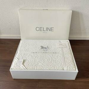 ☆未使用品☆CELINE セリーヌ☆ジャガードタオルシーツ☆サイズ140×240㎝☆綿100%☆白☆