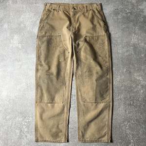 雰囲気系 90s Carhartt ダブルニー ダック ペインター パンツ 36 32 / 90年代 オールド カーハート ブラウン 襤褸 ボロ