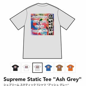 Supreme Static Tee Ash Grey Medium シュプリーム スタティック Tシャツ アッシュ グレー M
