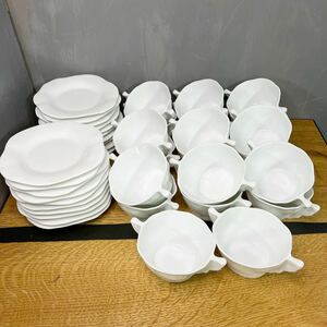 IZABEL LAM スープカップ＆ソーサー 20客セット 白 磁器 業務用 食器 中古 飲食店 洋食 