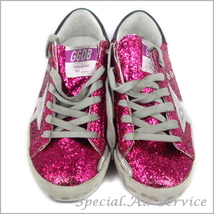 Golden Goose ゴールデングース レディーススニーカー SUPERSTAR GLITTER-SILVER STAR ピンク サイズ：36(約 22.5～23cm)G32WS590.G45_画像2