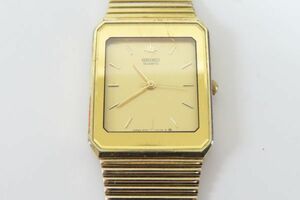 4113/dt/12.18 ヴィンテージ SEIKO/セイコー 3針 スクエア 2Y01-5B70 ゴールド文字盤 クォーツ メンズ腕時計（88512）