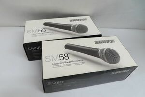 4010/ht/12.12 同梱不可 SHURE シェア ダイナミックマイク SM58SE 2点セット ケーブル 箱 付き ボーカルマイク（88275）