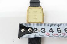 4127/dt/12.25 ロンジン 761 7027 LONGINES Quartz クォーツ 革ベルト ゴールド文字盤 メンズ腕時計（88822）_画像8