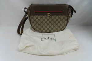 5020/dt/01.09 GUCCI オールドグッチ 001.115.0918 ショルダーバッグ GGプラス ウェビングライン PVC（89037）