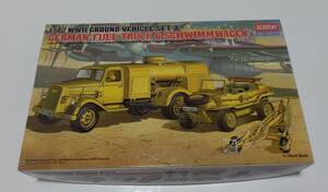 箱痛み　韓国アカデミー 13401 1/72 German fuel truck & Schwimmwagen ドイツ軍燃料トラック & シュヴィムワーゲン　定形外OK