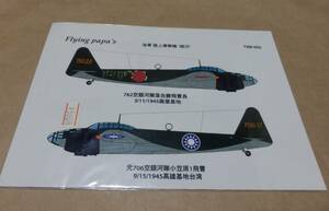 水転写式デカールFlying papa's 72M-052 1/72・海軍陸上爆撃機「銀河」用デカール 762空銀河隊・元706空銀河隊 定形外ネコポスゆうパケOK