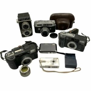 仙53【6点セット】フィルムカメラ レンジファインダー 二眼レフカメラ デジカメ MAMIYA KONIKA RICOHFLEX Canon 部品取り