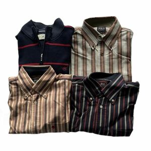 仙6【4点セット】POLO RALPH LAUREN シャツ ハーフジップ ニット Lサイズ 長袖 ストライプ ボーダー ポロ ラルフローレン