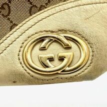 仙36 GUCCI 169946 001013 トートバッグ ハンドバッグ ニューブリット GG柄 ベージュ系 グッチ シェリーライン 手提げ 肩掛け鞄_画像6