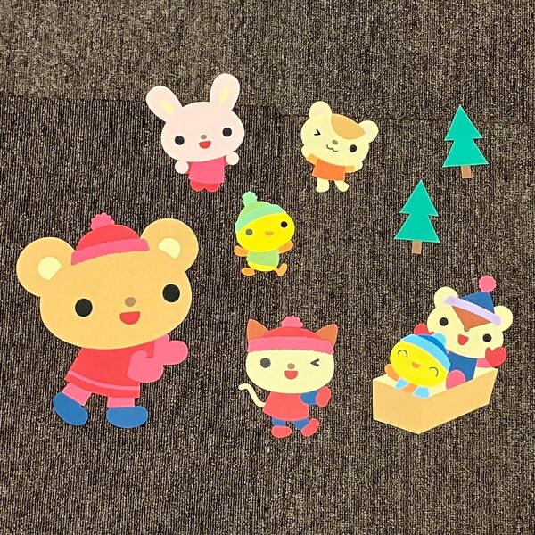 壁面飾り 壁面 保育 保育園 幼稚園 ハンドメイド 手作り かわいい 1月 冬 2月