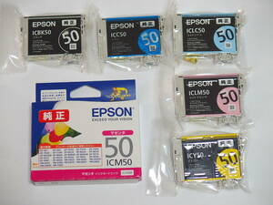 EPSON エプソン　純正インク　IC6CL50相当 ( ICBK50 + ICC50 + ICM50 + ICLC50 + ICLM50 + ICY50 )　6色セット