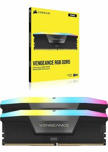 CORSAIR DDR5-6400MHz デスクトップPC用メモリ VENGEANCE RGB DDR5シリーズ (PC5-51200) Intel XMP 32GB ブラック [16GB×2枚] 