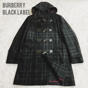 希少Burberry Blacklabel バーバリーブラックレーベル　ダッフルコート　チェック柄　キルティング　L