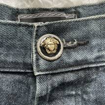 1円〜VERSACE JEANS COUTURE ヴェルサーチ デニム ジーンズ Gパン メデューサ ワイドパンツ ビッグロゴ アメカジ デザイナーズ USA W:36_画像3