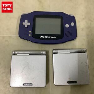 1円〜 訳あり GBA ゲームボーイアドバンス 本体 AGB-001 バイオレットゲームボーイアドバンスSP 本体 AGS-001 プラチナシルバー 2点