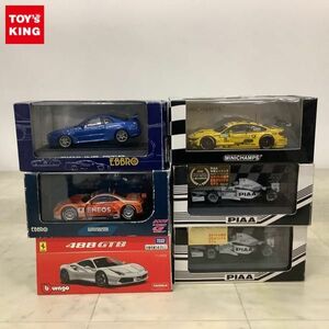 1円〜 エブロ 1/43 ニッサン スカイライン GT-R R34 V.SPEC メタリックブルー トミカ フェラーリ 488 GTB 他