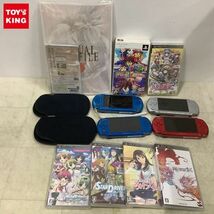 1円〜 訳あり PSP 本体PSP-3000 バイブラント・ブルー ミスティック・シルバー ポーチ ファイナルファンタジー零式 フォトカノ 他_画像1