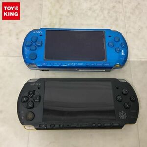 1円〜 動作確認/初期化済 箱無 PSP PSP-300 本体 バイブラント・ブルー モンスターハンターポータブル 3rd ハンターズモデル